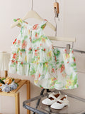 new product girl fashion style sling fresh floral chiffon fashion socialite + shortssuit