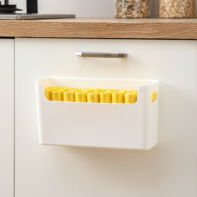 Household kitchen toilet garbage bag storage box wall-mounted artifact plastic bag non-punching plastic wrap storage box
