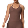fashionpure color high elastic tight strap halter back sports intimates training running yoga clothes vest for women