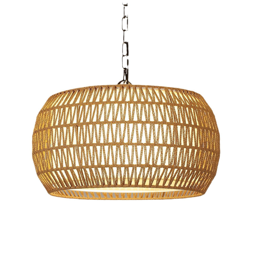 Cross-border  American wrought iron rattan chandelier country style hand-woven restaurant bohemian style chandelier
