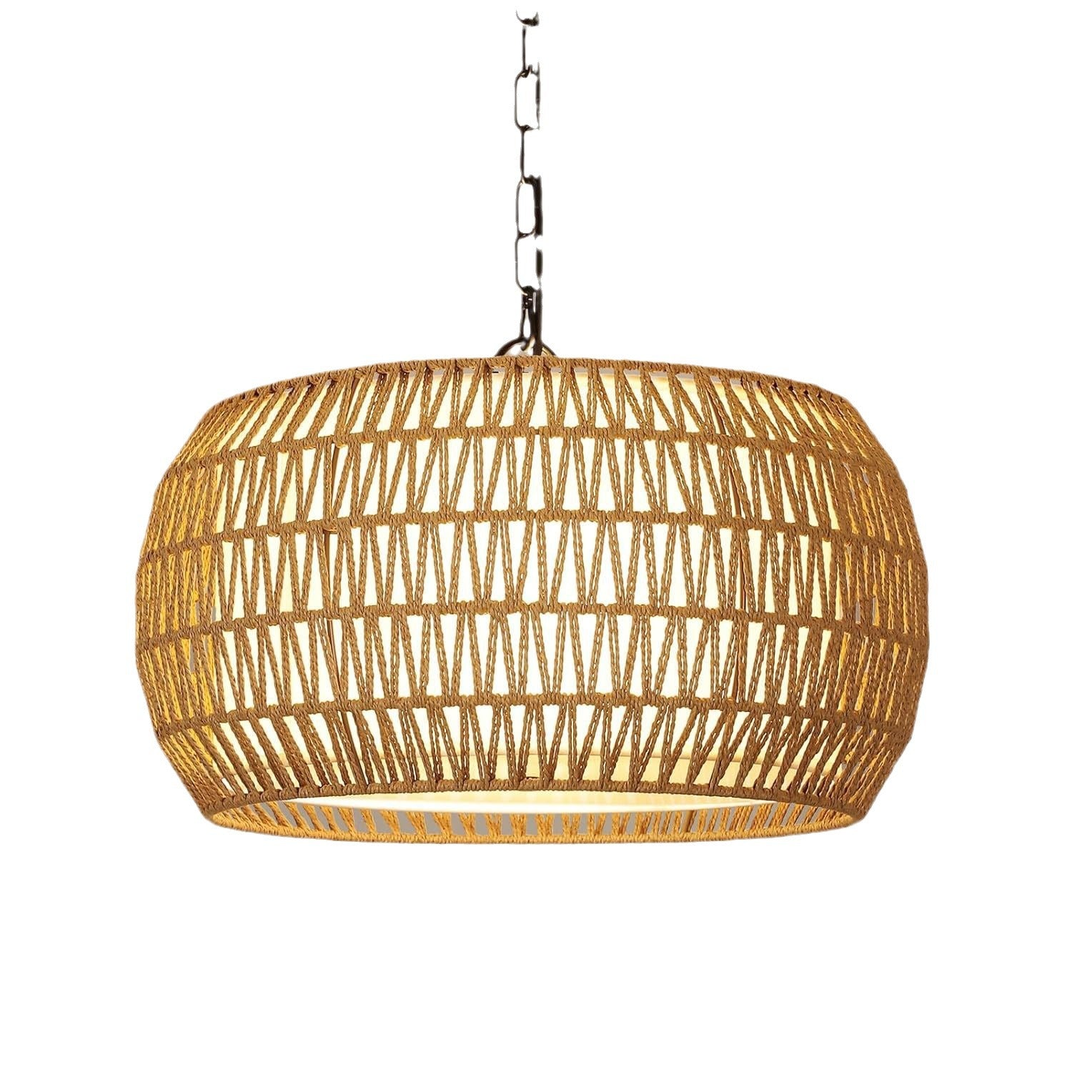 Cross-border  American wrought iron rattan chandelier country style hand-woven restaurant bohemian style chandelier