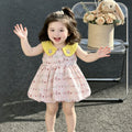 Summer princess cute girls' dress new pink cartoon baby tulip sleeveless sweet dress