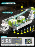 children's alloy container truck space rail car crane large truck car engineering vehicle toy set