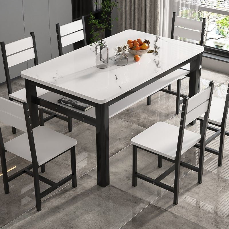 Modern tempered glass double-layer dining table and chair set - perfect for small spaces, home use, rental properties, and dining areas