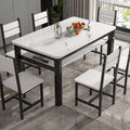Modern tempered glass double-layer dining table and chair set - perfect for small spaces, home use, rental properties, and dining areas