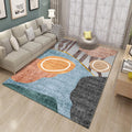 Customized cross-border drop shipping washed carpet indoor gilded abstract square floor mat printed coffee table living room bedroom floor mat