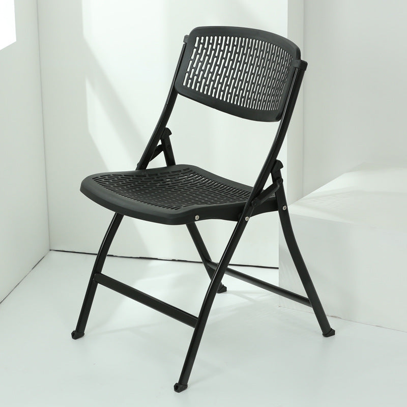Business office plastic folding chair, exhibition rental hollow backrest foldable computer chair training chair, wholesale