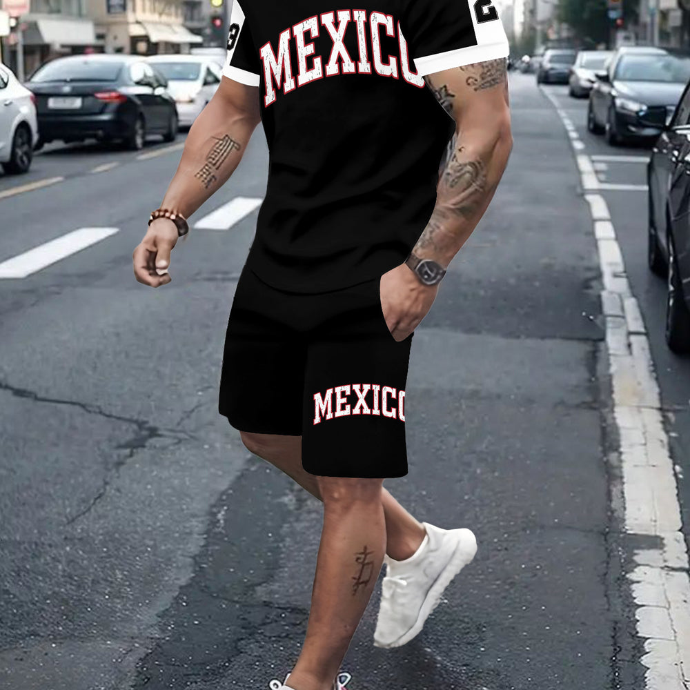 Men's casual tracksuit set, featuring a "32" number print, a popular cross-border european and american style