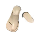 Outwearfashioneasiest for match square toe summer open toe thick high heel toe slippers sandals soft leathersexyniche style design not tired
