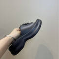 2025 summer new one-strap platform heeled slides - women's wedge sandals with thick sole for height increase, beach shoes, and lazy day comfort