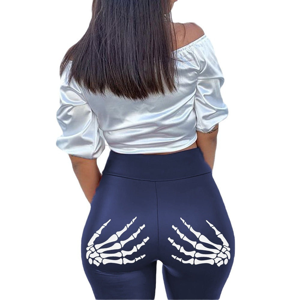 Printed colorful leather pants for women -  hot-selling export style - high-waisted leather leggings - four-way stretch, butt-lifting pencil pants