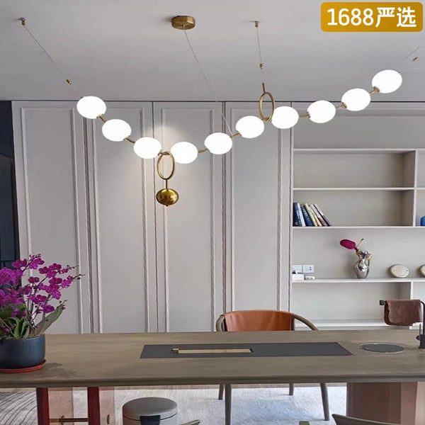 [Strict selection] magic bean restaurant French chandelier modern simple pearl necklace long loft Buddha bead chandelier