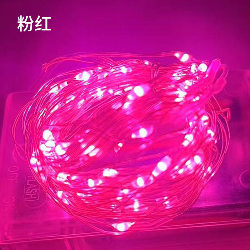 LED copper wire light with small colorful lights Bobo ball battery box copper wire light string Christmas bouquet USB decorative light string