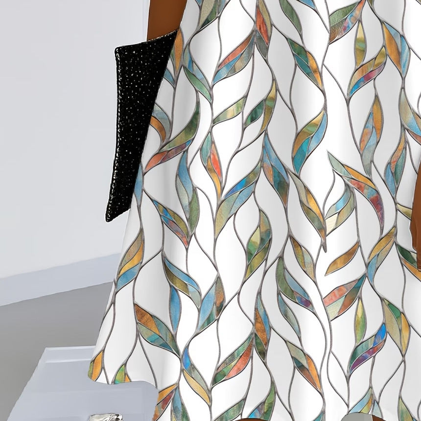 wholesale women's short-sleeved dresses, fashionable women's dresses for spring, summer, and autumn, new cross-border printed designs