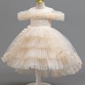 Ready-to-ship new children's formal dress - floral train princess dress for little girls, perfect for piano recitals and performances
