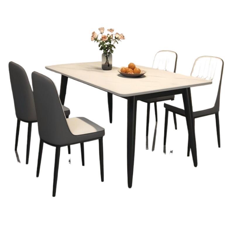 Rock slab dining table and chair combination for home commercial rental small apartment matte bright thickened modern casualaccessible luxury