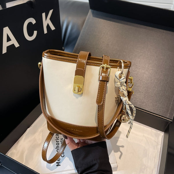 Premium fashion handbag women's 2025 new autumn and winter retro simple bucket bag niche messenger shoulder bag
