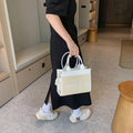 Straw woven tote bag summernew arrival bag for women cross-border small square bag letter patchwork tote bag export women's bag
