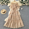 Frenchelegance one shoulder rufflesdress women's k-style short sleeve waist slimming lookelegant long skirt summer