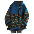 new autumn/winter women's long-sleeved hooded coat - dragon & phoenix print wool blend - perfect for  &  export (us/eu styles)