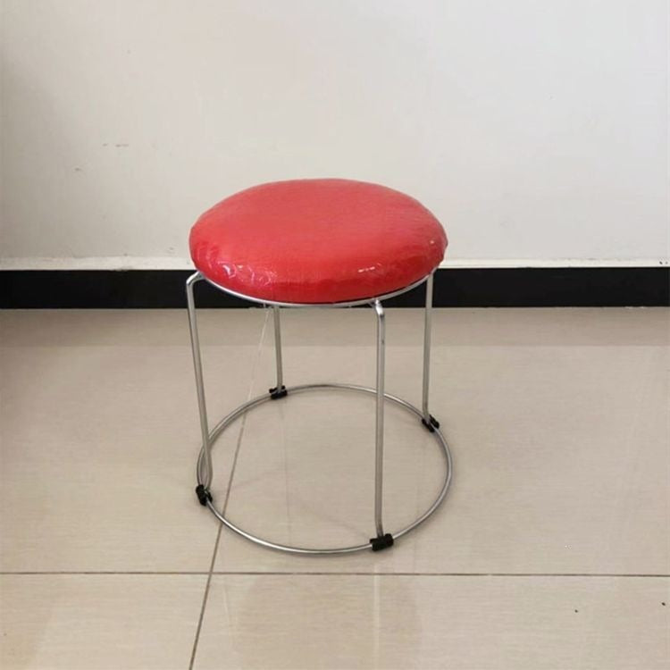 Soft stool, durable shoe changing stool, casual stool, for home bench, solid wood surface low stool, round stool, thickened steel stool