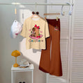 wholesale girls' short-sleeved and shorts sets, fashionable and versatile casual outfits for girls to wear out in spring, summer, and autumn