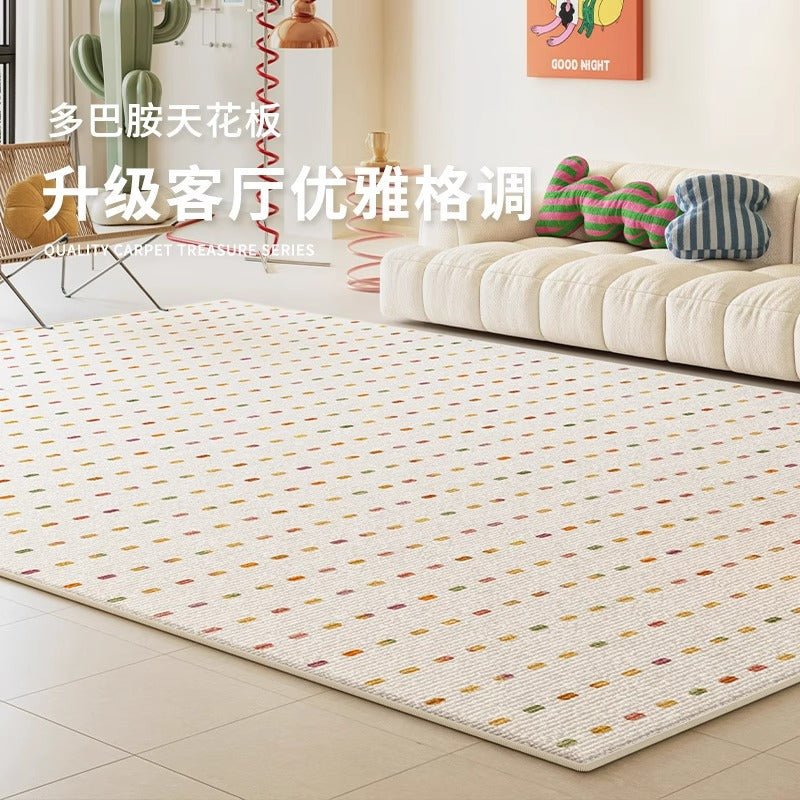 Distributed carpet living room new arrival cream style colorful dopamine no-wash and wipeable floor mat bedroom sofa coffee table floor mat