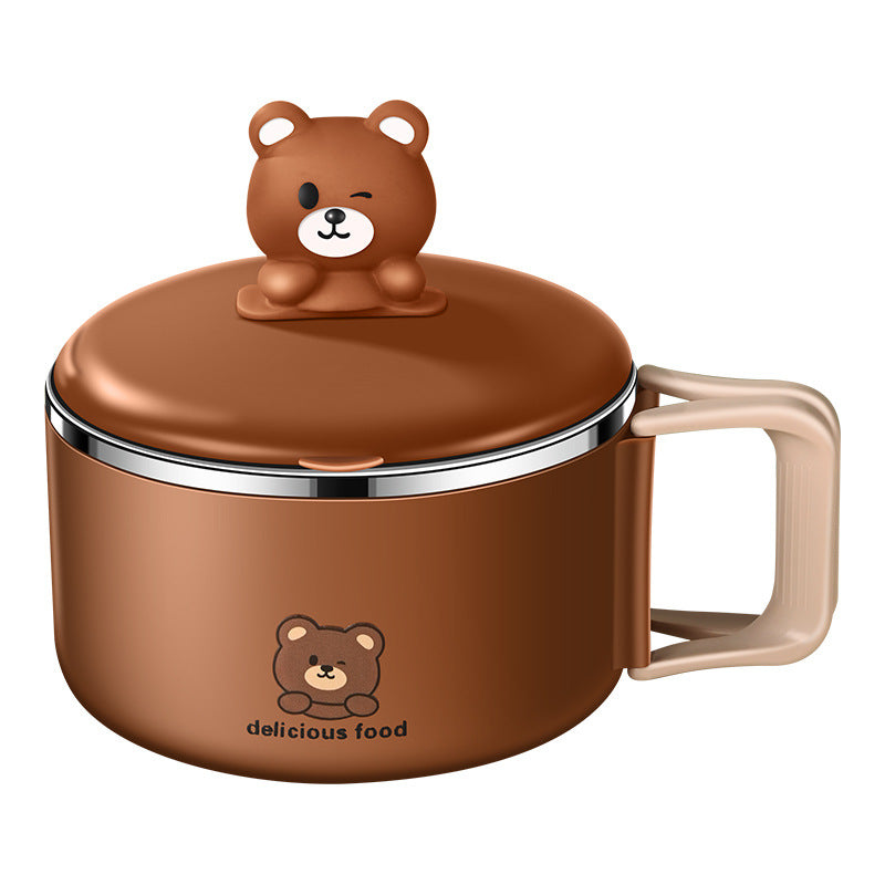 Instant noodle bowl 316 stainless steel food grade dormitory with student cover Soup bowl Instant noodle bowl Round lunch box Rice bowl