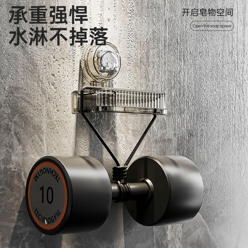 No punching in the bathroom, wall-mounted soap box in the bathroom, no water accumulation, household drain cartoon suction cup soap rack