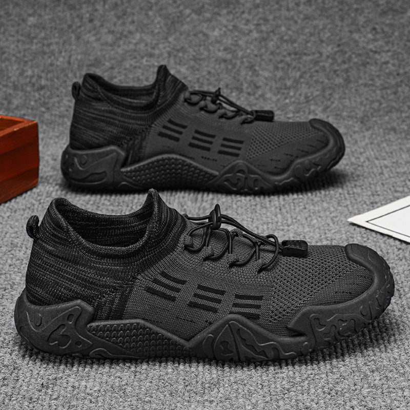 Men's shoes 2026 summer new casual shoes flyknit mesh athletic shoes breathable lightweight men's student running shoes