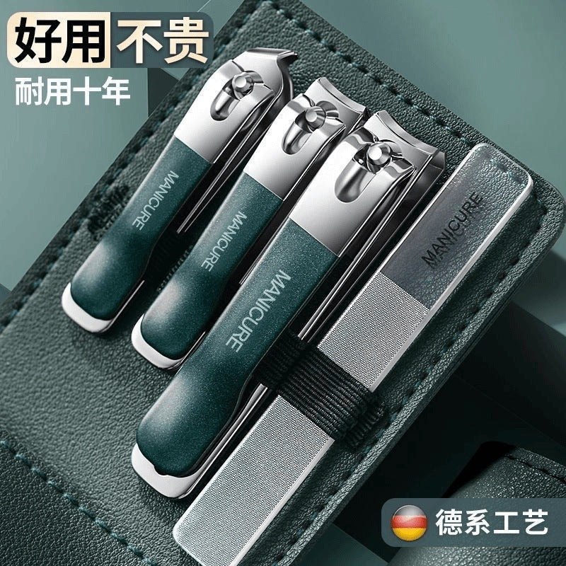 High-end stainless steel nail clippers, manicure tools, anti-splash boxed set - portable home use kit