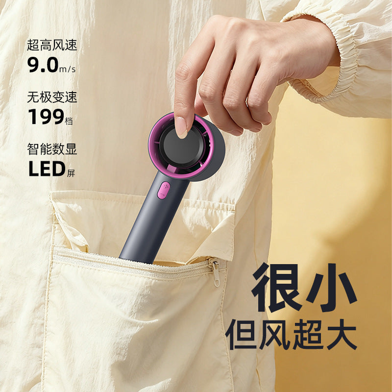 26new arrival southeast asia high-speed violent fan small portable charging digital display 199-speed mini handheld small fan