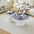 Minimalist glass coffee table - modern round/square top - simple, light luxury living room tempered glass side table