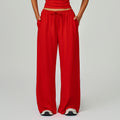 Amazon's new arrivalfashion brushed drape wide-leg loosecasual pants sports fitness elastic drawstring tie backpants
