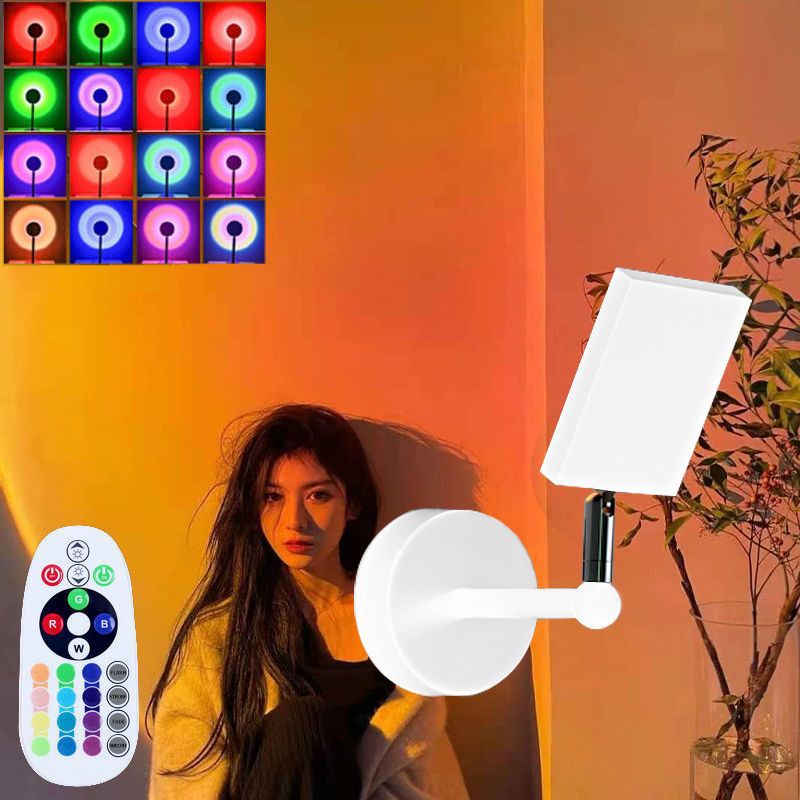 Sunset lamp ins internet celebrity photo projection wall lamp rainbow atmosphere sunset decorative lamp bedside sunset red wall lamp