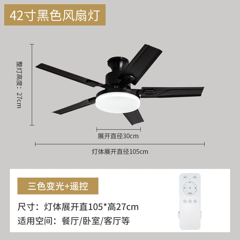 Wind ceiling fan light dining room minimalist living room household ceiling fan light variable frequency integrated fan chandelier factory