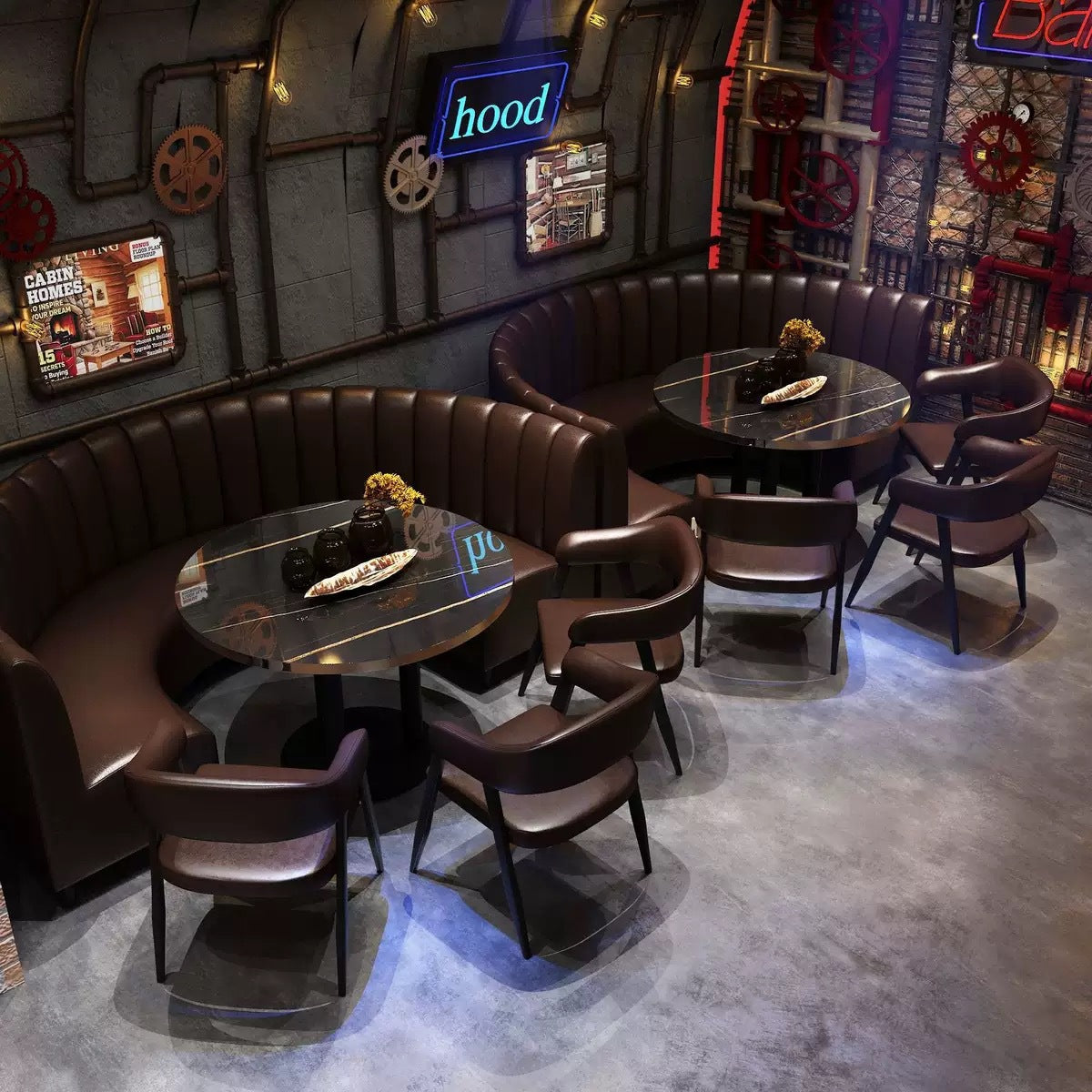 Cafe Bar Clear Bar Luminous Table and Chair Combination Pub Club Retail Bar Box Ktv Sofa Booth