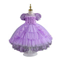 New arrival: lace petal children's formal dress - princess wedding gown with train for little girls