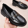 Spring & fall ladieswear shoes soft leather soft bottom flatsplaidflats middle-aged work leather shoes middle-aged and elderly women's loafers