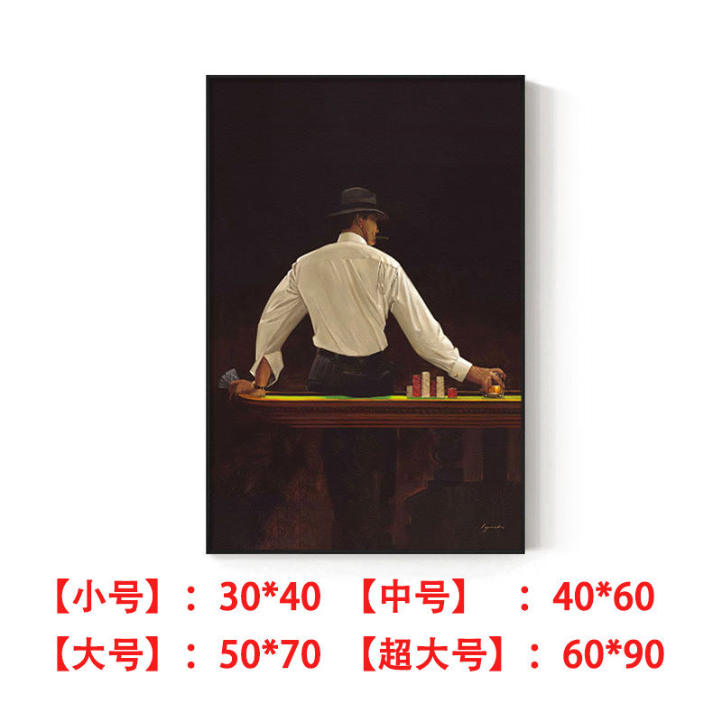 Bar decorative painting industrial style retro nostalgic beautiful woman oil painting box sofa background wall western restaurant red wine hanging painting