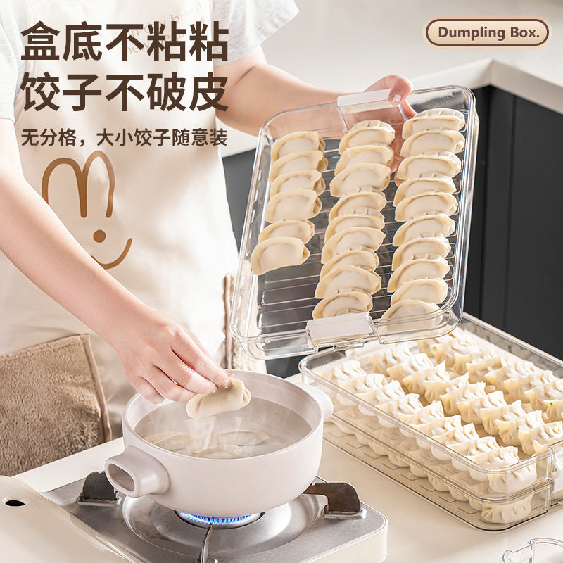 Large size narrow side dumpling box storage refrigerator household food grade frozen dumplings chaotic sealed fresh-keeping box