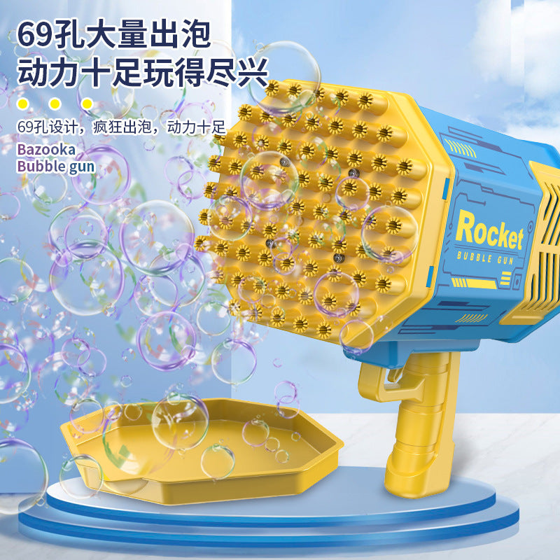 export 69-hole bazooka bubble gun bubble blowing toy large handheld automatic electric kids bubble machine
