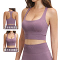 seamless threaded yoga vest i-shaped back tight bubble wrap sports intimates running fitness tops5518