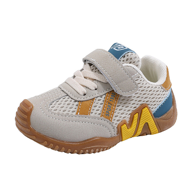 spring collection soft-soled boys' running shoes, breathable mesh german army trainers, kids' athletic shoes, girls' shoes, ages 1-6