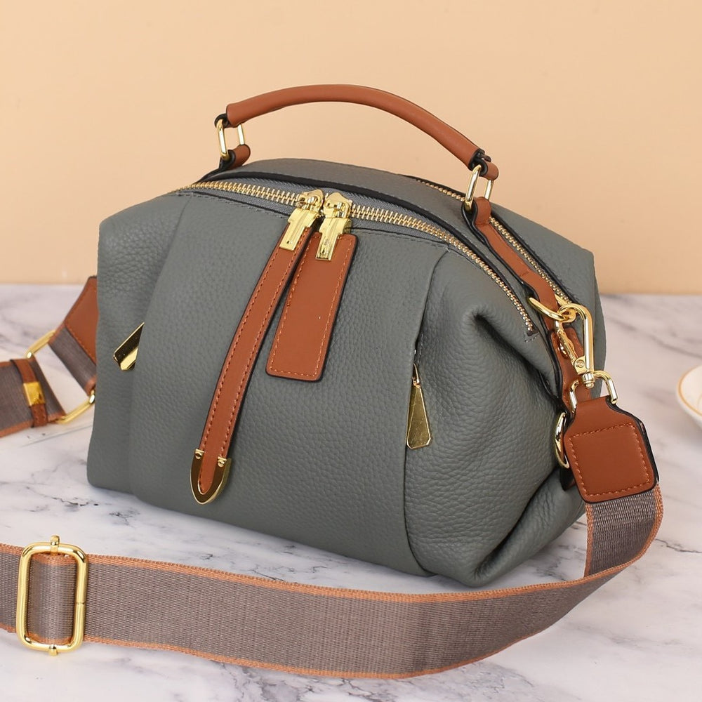 Genuine leather women's bag classy sense 2025best sellingfashionretro shoulder bag togo first layer cowhide satchel crossbody bag