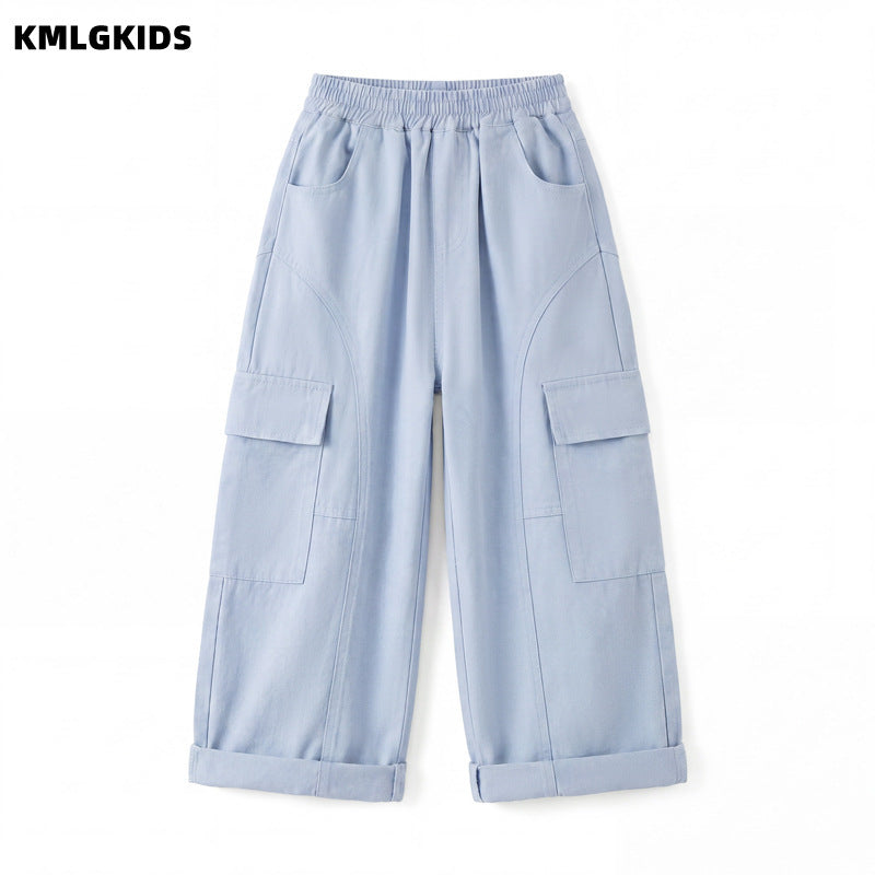 autumn new arrival: stylish wide-leg cargo pants for girls - trendy, cool, and casual