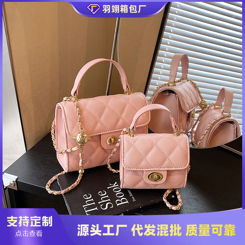 Foreign trade rhombus chain mini bag women's 2025 new high-end niche portable small square bag fashion messenger bag