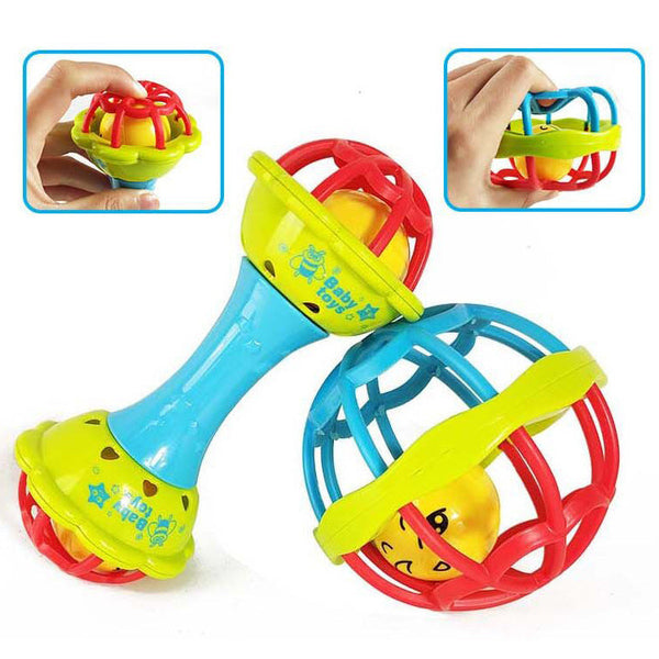 Baby hand grasping rattle ball infant teaching aids rattle puzzle fitness soft glue bell ball baby toothpaste toy wholesale