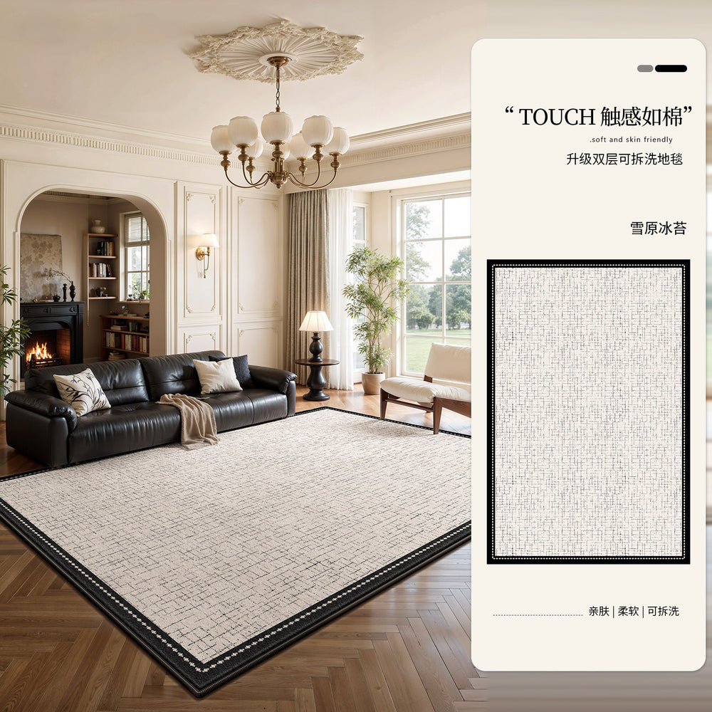 Carpet living room removable and washable double layer easy to care for machine washable large area full cover light luxury high-end bedside floor mat sound insulation