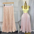 Chicsweeteasiest for match skirt women's frenchhigh waistslimming looka fairy skirt medium long pleated draped skirt